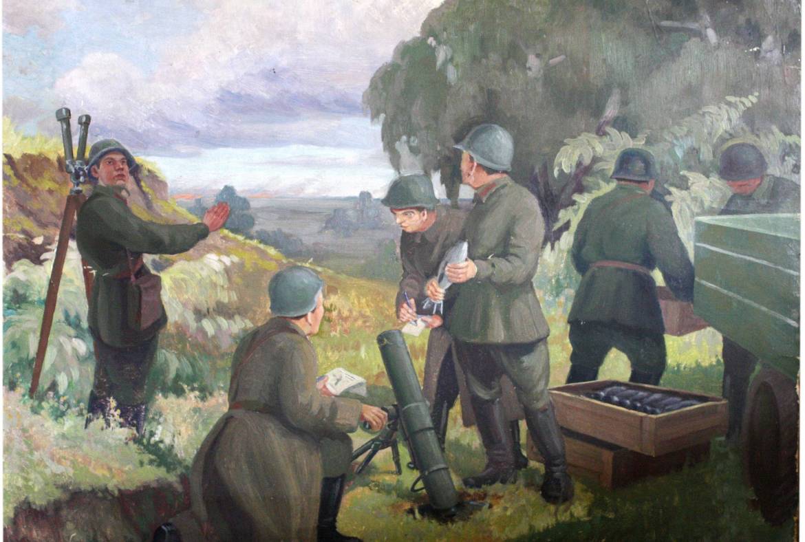 Краеведческий музей предлагает вашему вниманию живописные работы, посвященные Великой Отечественной войне, приобретенные музеем в 1942-1944 годах